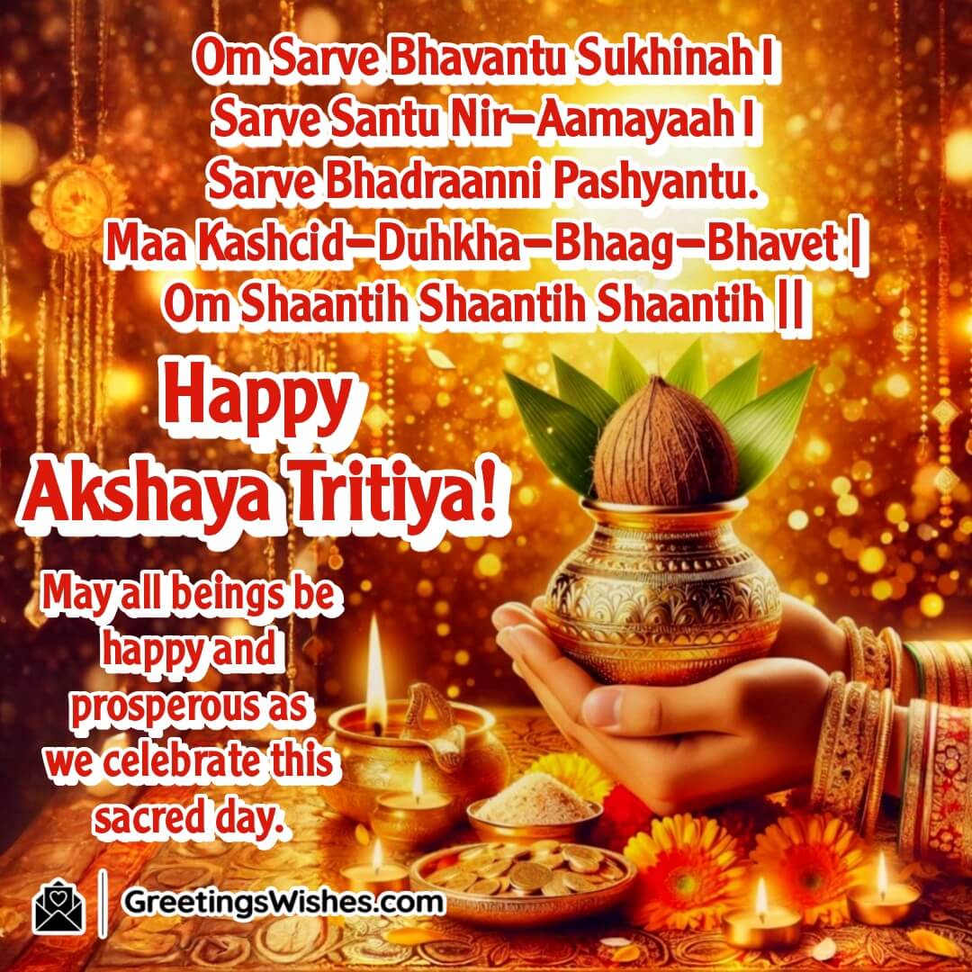 Akshaya Tritiya image of person praying for all happiness, reflecting the spirit of joy and shared blessings.